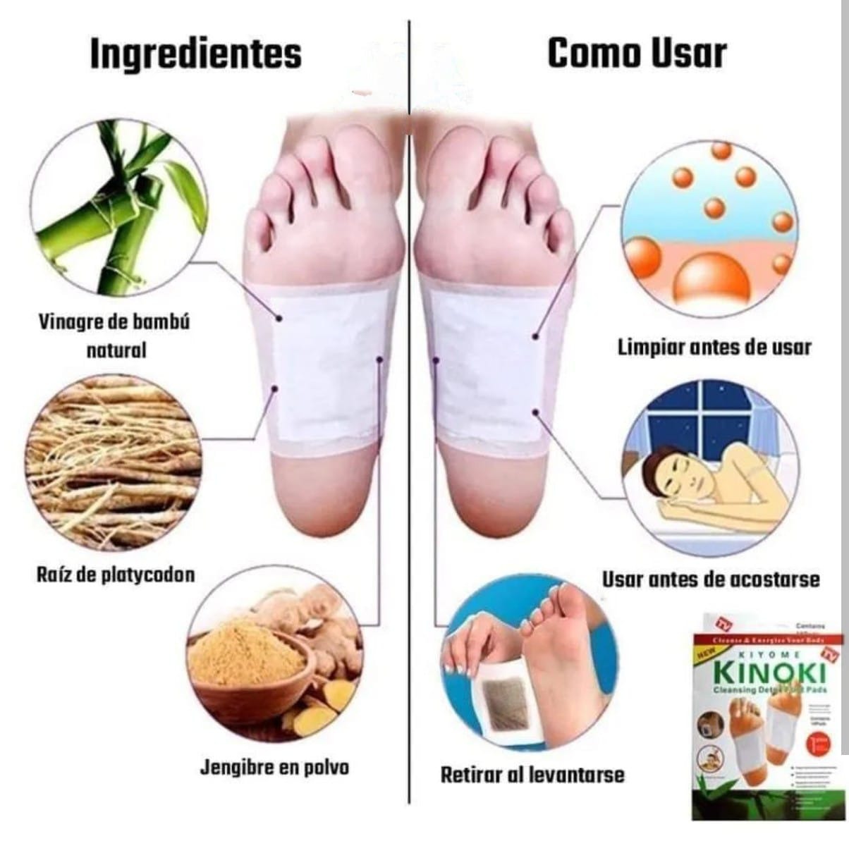 Kinoki Almohadillas Detox 🌿 🦶✨